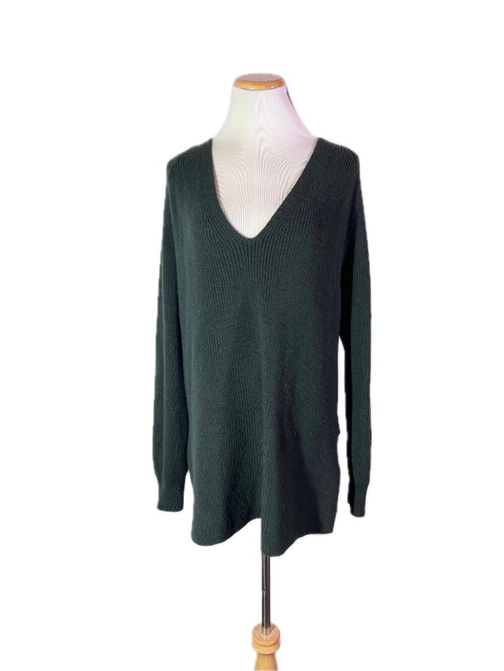 Athleta Size M Switchback Pullover Sweater Dark Green Oversized